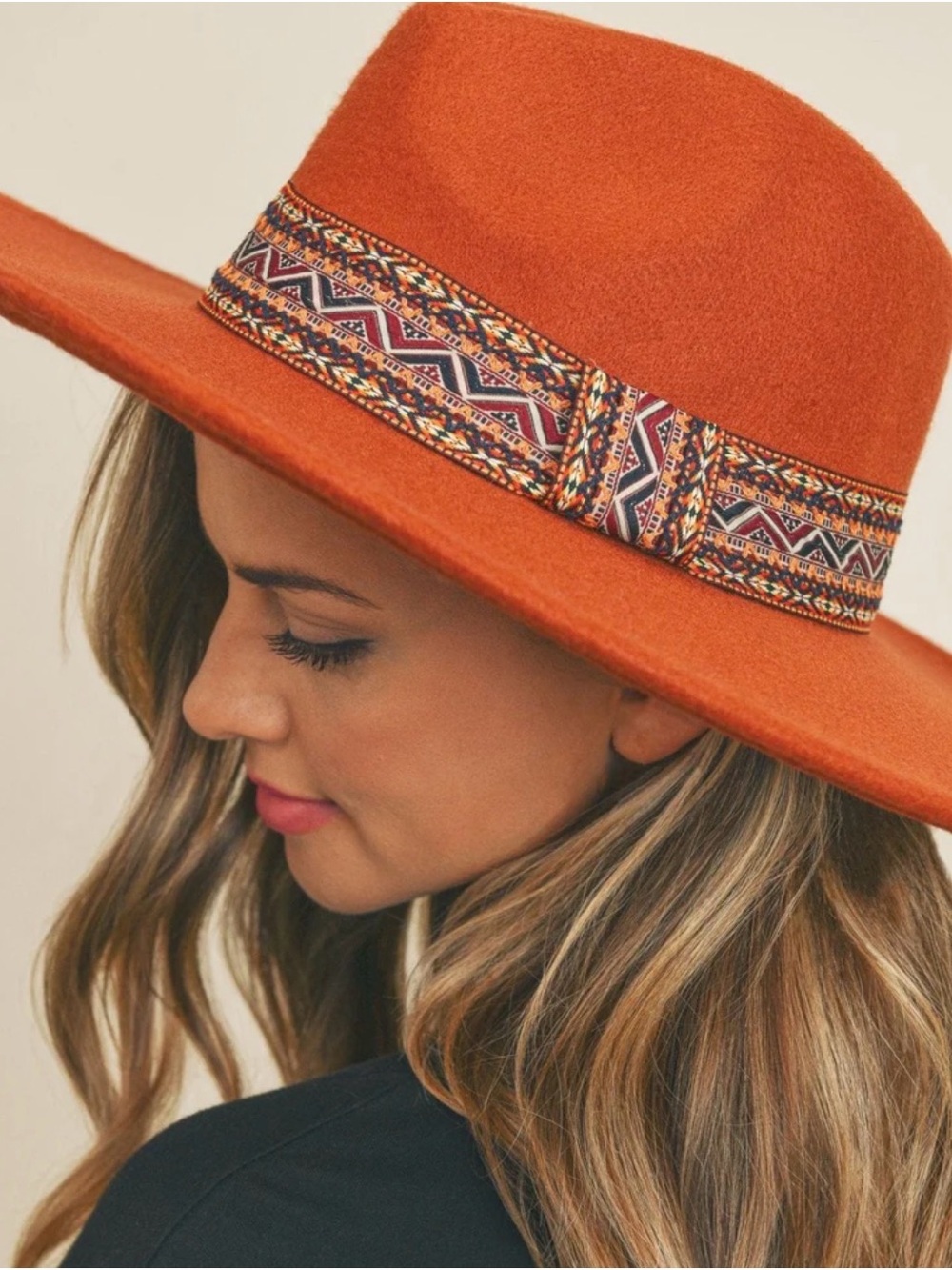 STYLINE Rust Wide Brim Rancher Hat Boho Western Fedora